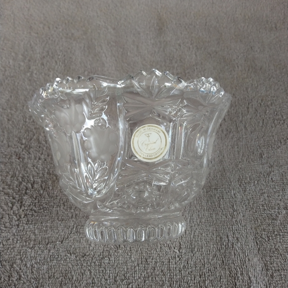 Other Hand Cut 24 Lead Crystal Glass Vasebowl Made In Germany Crystal